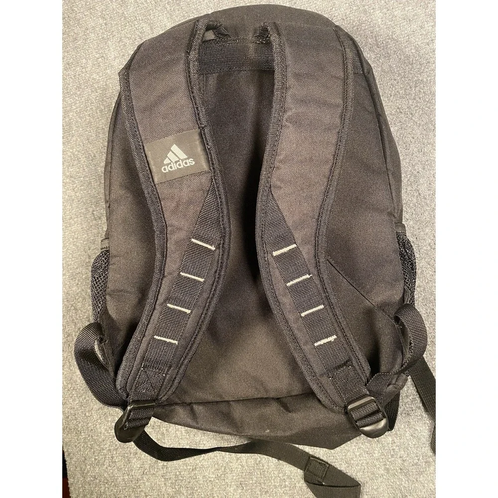 adidas Black Backpack Laptop School Travel Multiple Compartments Mesh Pockets